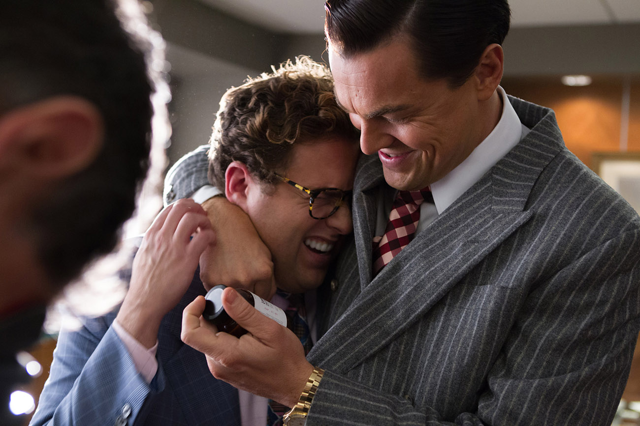 Left to right: Jonah Hill plays Danny and Leonardo DiCaprio plays Jordan Belfort in THE WOLF OF WALL STREET, from Paramount Pictures and Red Granite Pictures.